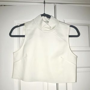 Zara white turtleneck crop top
